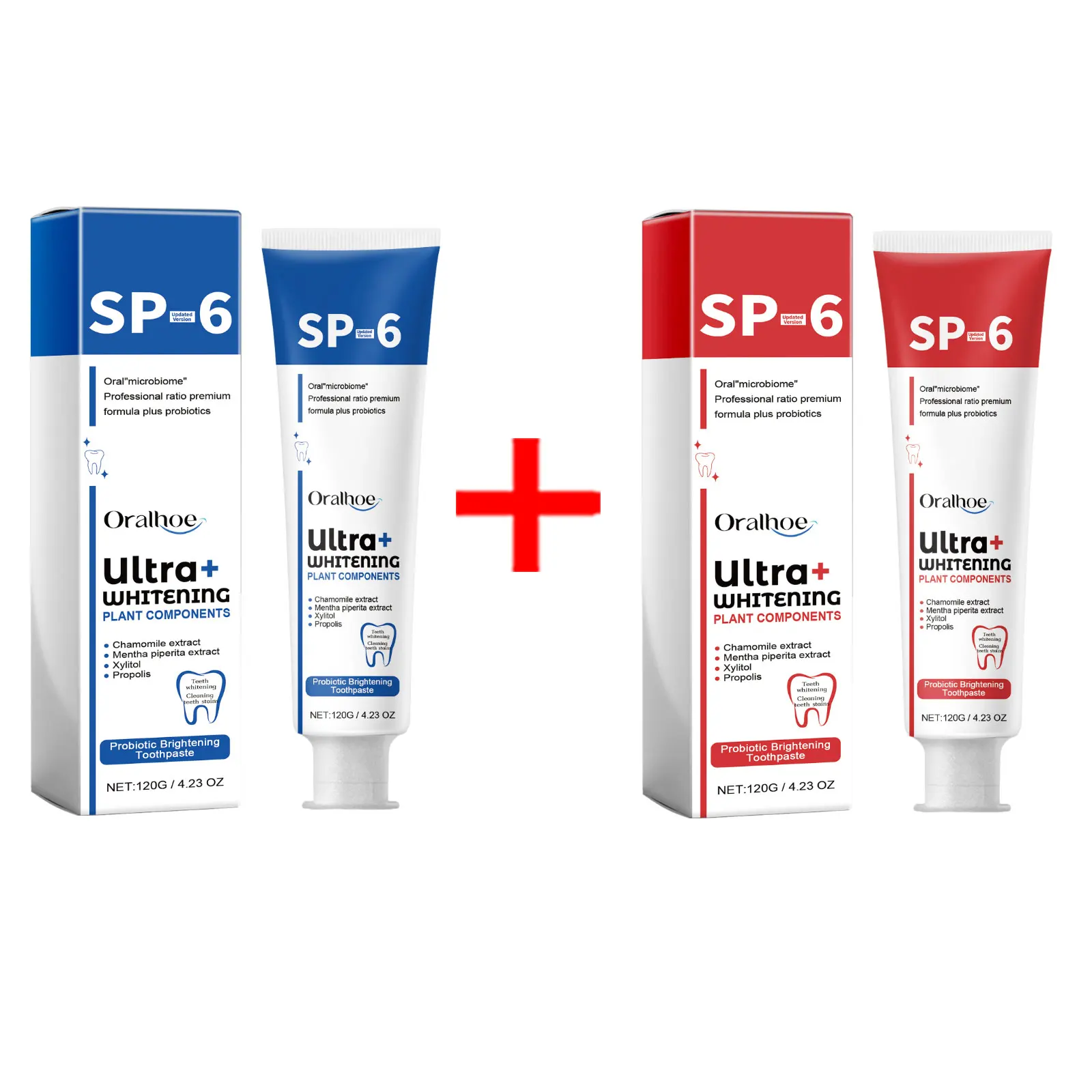 معجون أسنان لتبييض الأسنان يزيل بقع الجير ولوحة الأسنان ونظافة الفم وتنظيف تبييض الأسنان Sp 6 معجون أسنان بروبيوتيك