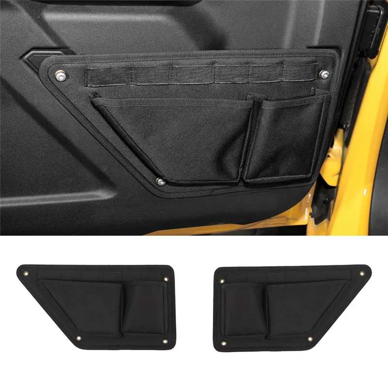 Front Door Storage Bags, Door Storage Holder Pockets Side Organizer for 2021 2022 Ford Bronco Interior Accessories