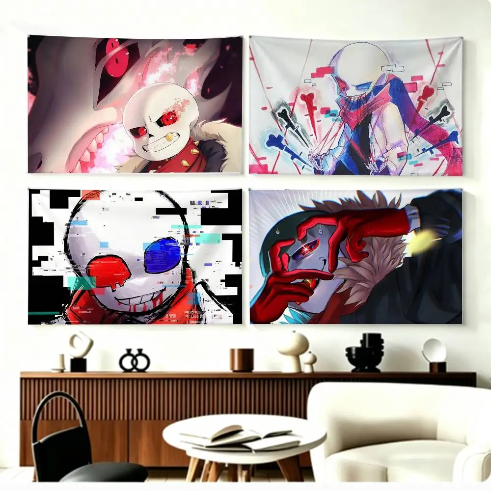 COOL Fell Ink S-Sans U-Undertale  Flags Wall Hanging Background Art Banner for Bedroom Home Outdoor Decor