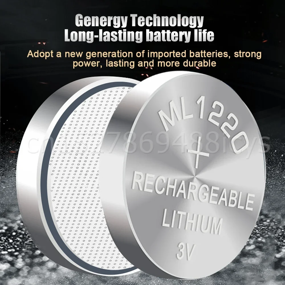 بطارية ليثيوم قابلة لإعادة الشحن للوحة الأم للكمبيوتر المحمول ، 3 فولت ، CMOS ، RTC ، السير ، زر النسخ الخلفي ، خلية عملة ، استبدال ، ML1220 ، 1-10 #2
