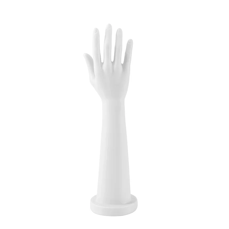 A 39cm PVC Plastic Female Right-handed Hand Mannequin with Fingers Open Long Hand Model with Arms Jewelry Gloves Display Props