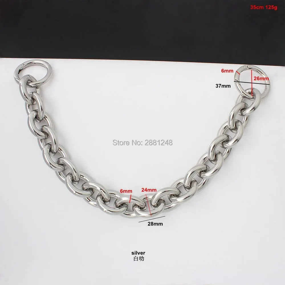 1PC 24MM Thick Round Aluminum Chain With Spring Ring Light Weight Bags Strap Bag Handles Chain For Bag Accessory Handbags Straps