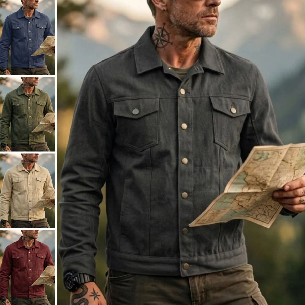 

2026 Men's Fashion Casual Jacket Washed Denim Top Autumn Loose Large Size Denim Jacket Men Jacket