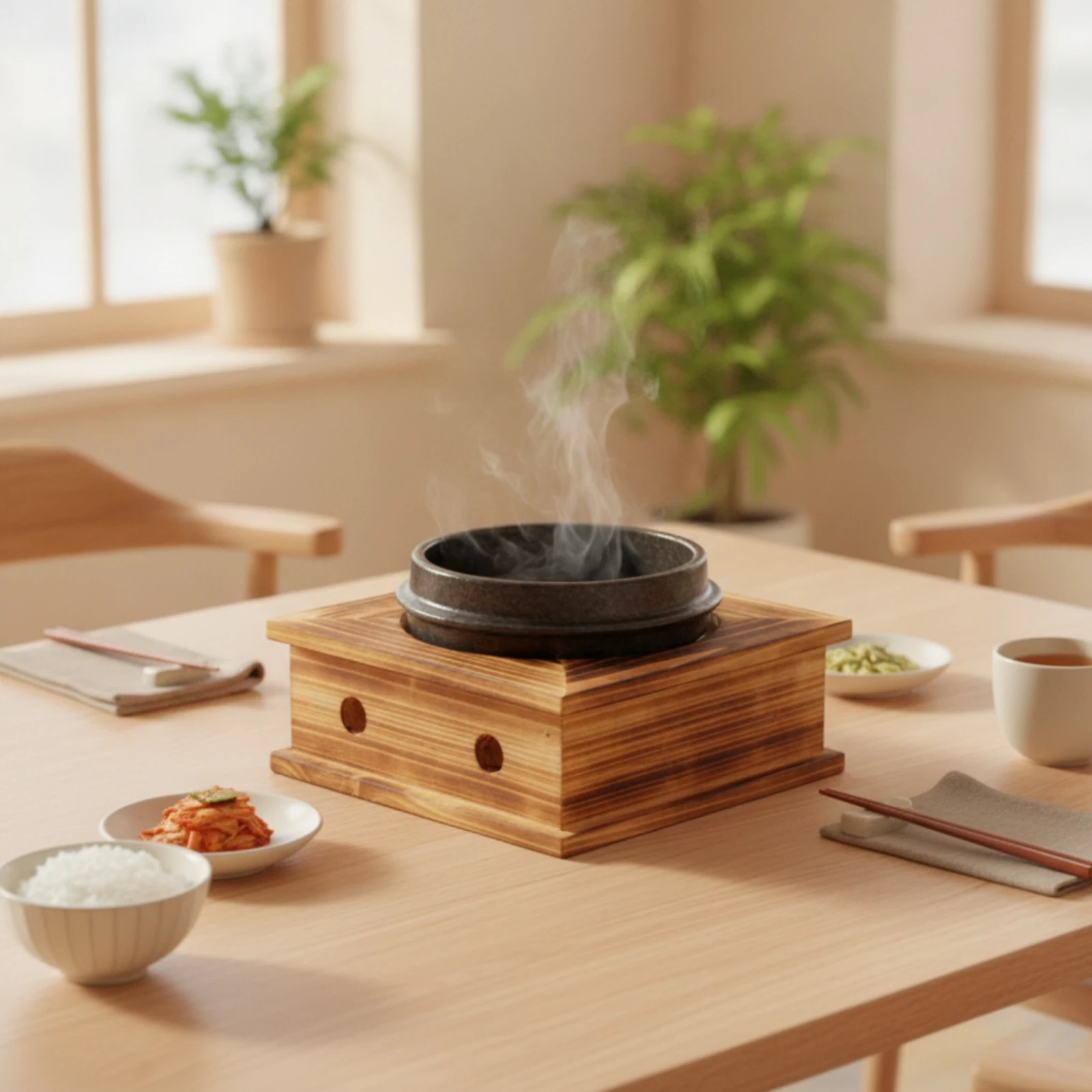 Korean Stone Pot Stand Stable Bamboo Pot Stand Bowl Holder Strong Load-Bearing Trivet Non-Slip for Restaurants, Table Service - view 6