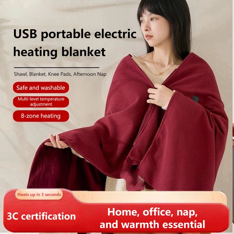 

Graphene Heating USB Electric Blanket Portable Washable for Shoulder Knee Dual Use Fast Heating Winter Home Camping Warm 2025
