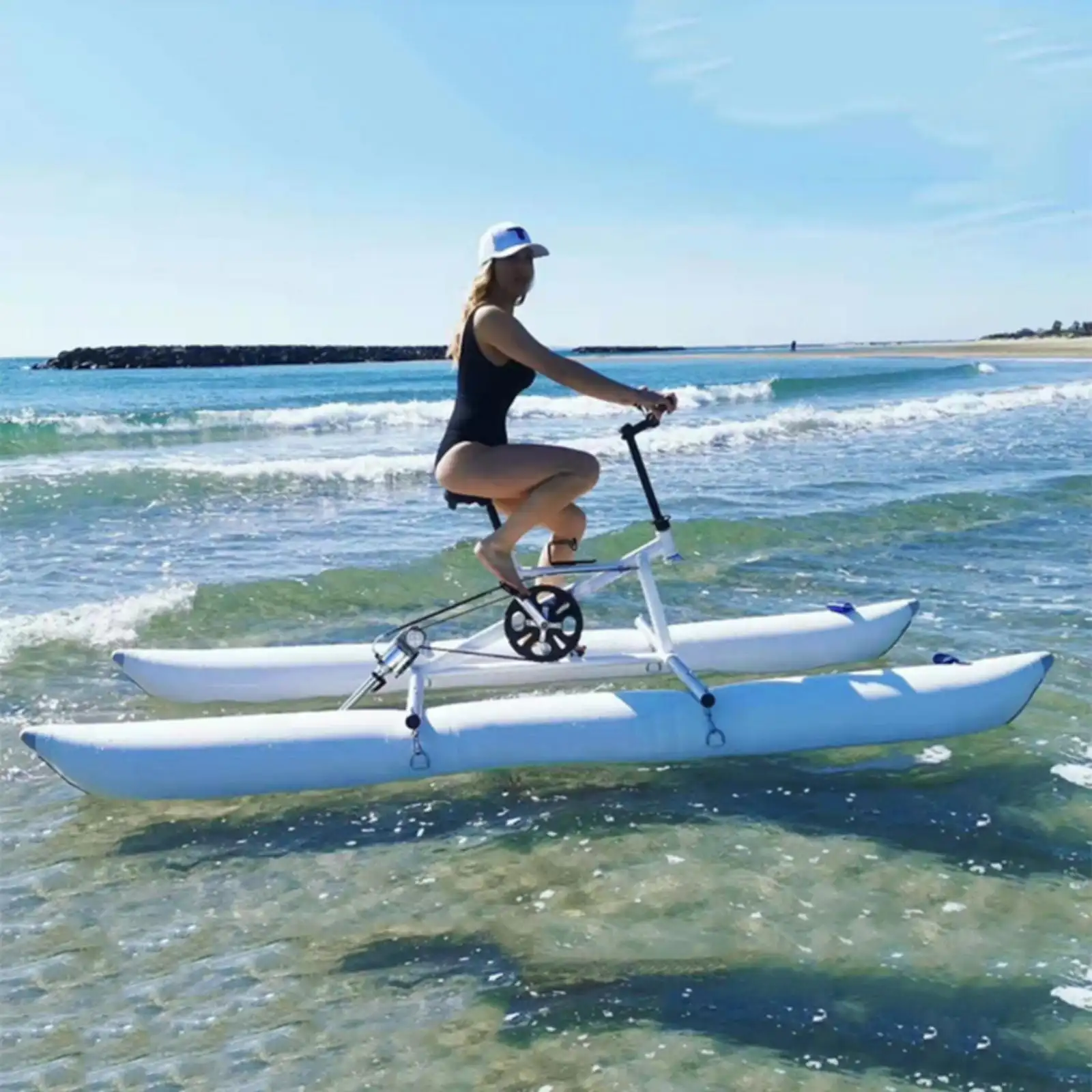 

New Design Single Person Inflatable Sup Board Water Bike Portable Water Bicycle Aqua Bike For Water Sports