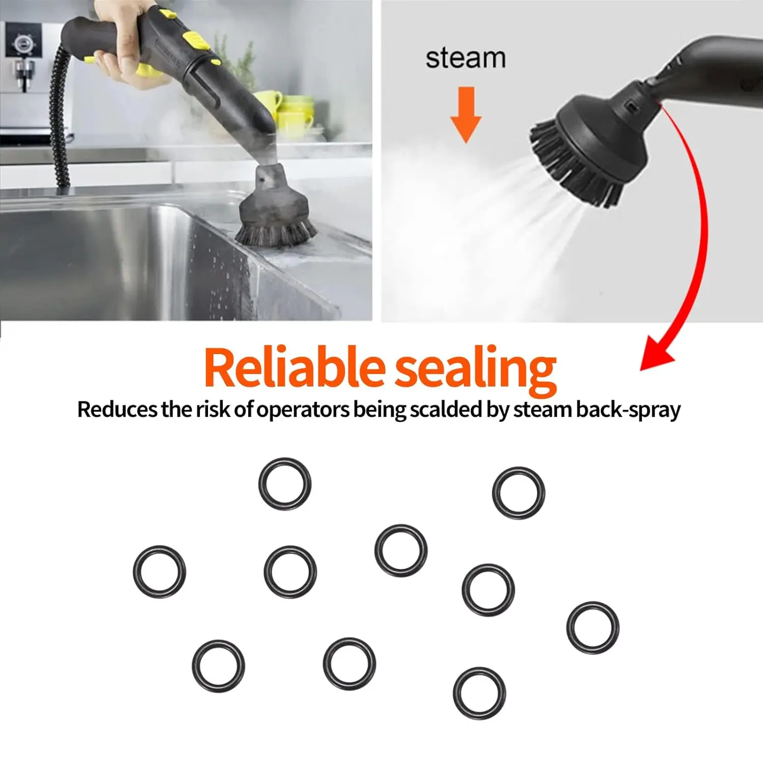 Seal Rings 10 Pcs For KARCHER Steam Cleaner SC2 SC3 SC4 SC5 CT10 CTK10 CTK20 Nozzle Anti-Leak Gasket Rubber Ring