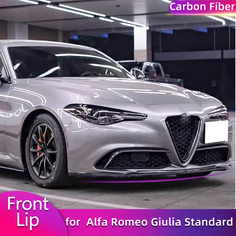 

Спойлер на передний бампер из углеродного волокна для Alfa Romeo Giulia Standard Sedan 4-Door 2016-2021, фартук на переднюю губу автомобиля, комплект кузова