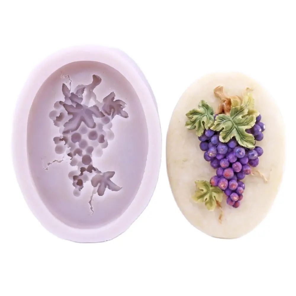 Grape Silicone Fondant Mold Vine Leaf Fruit  Sugarcraft  Icing Cake Decor Chocolate Mould Baking Soap