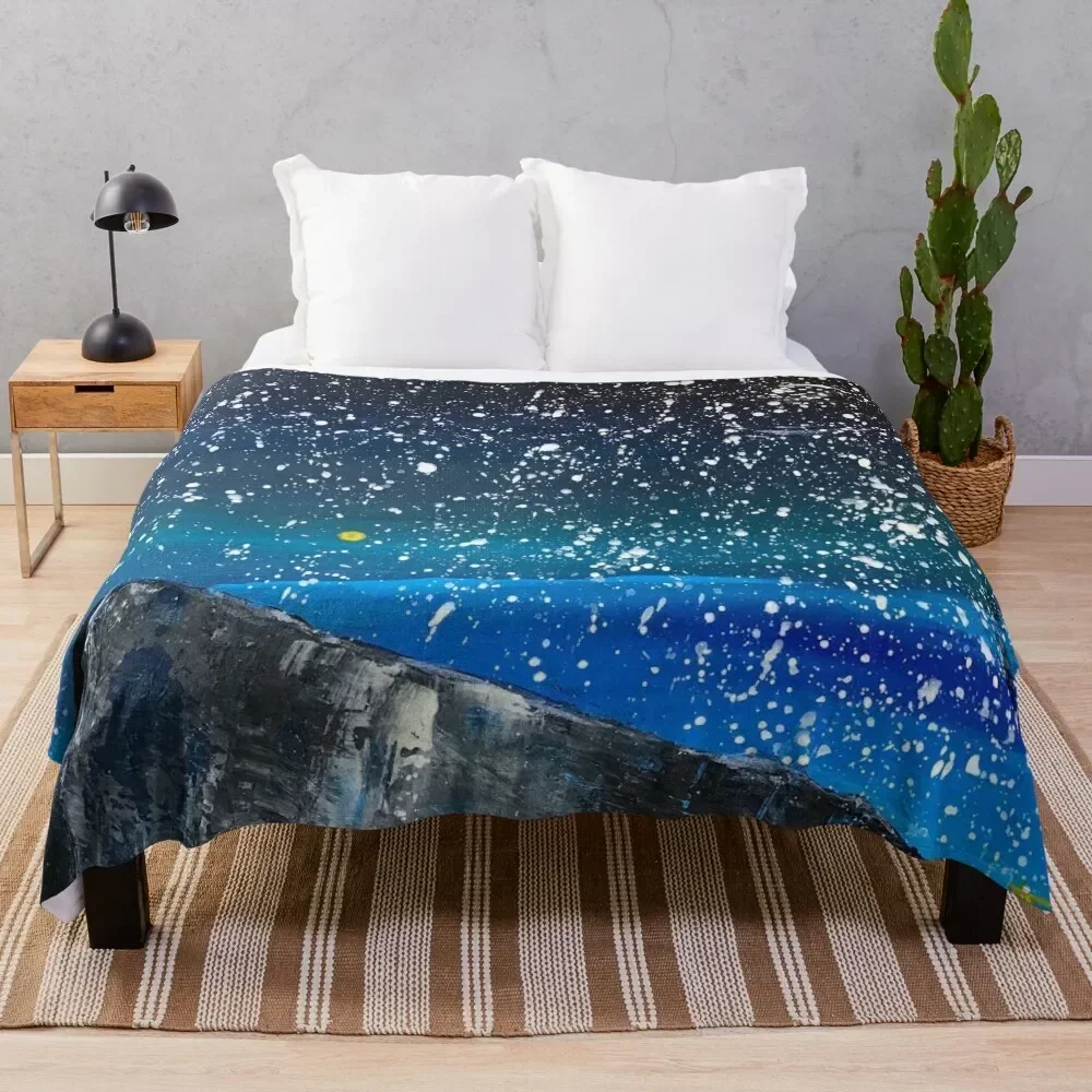 

Moon Rising as an orange dot in the Great Sand Dunes National Park, USA travel Throw Blanket for babies Luxury Blankets