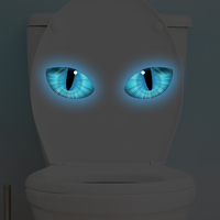 Luminous Blue Eye Wall Decals Glow In Dark Toilet Stickers For Home Office Kitchen Waterproof Humorous Home Decor