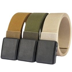 Men Female Belts Military Nylon Adjustable Belt Men Outdoor Travel Tactical Waist Belt with Plastic Buckle for Pants 130cm