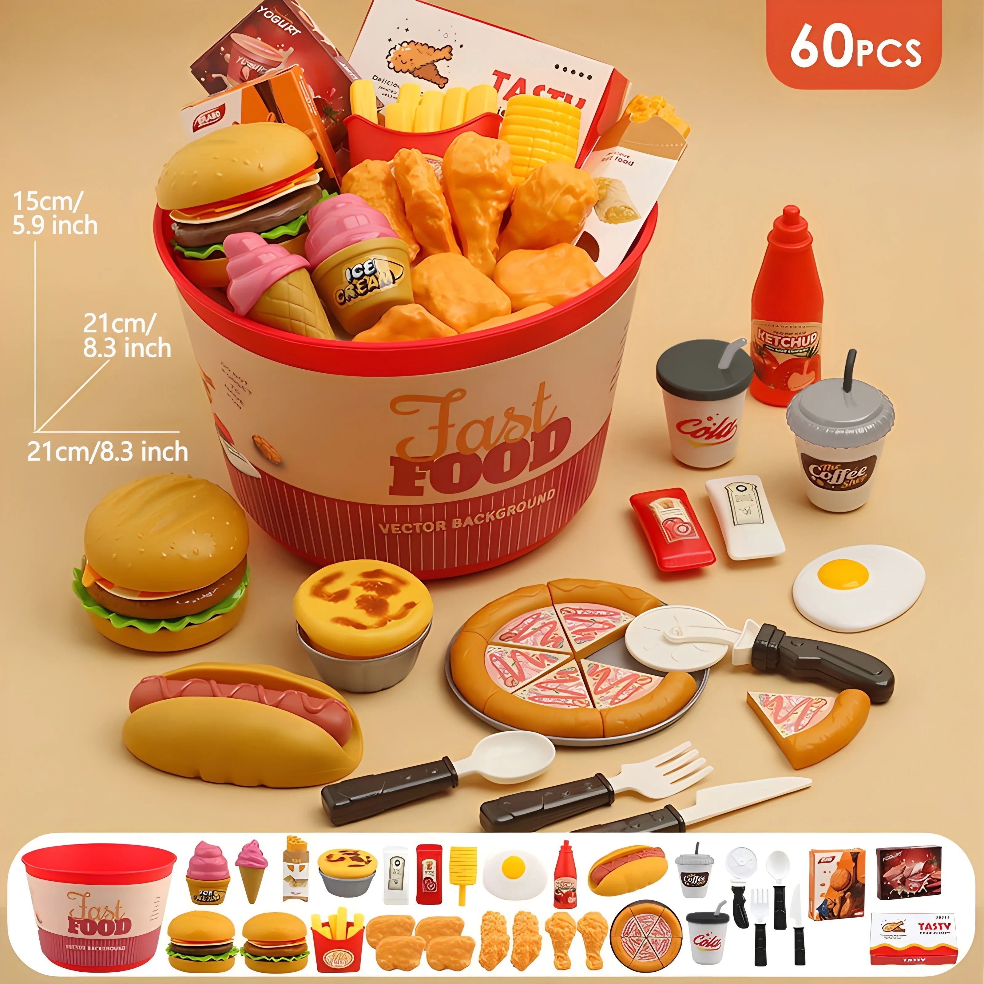 子供のための高速なキッチンクッキングセット,インタラクティブなハンバーガーとフライドチキンのおもちゃ,完璧な休暇の贈り物