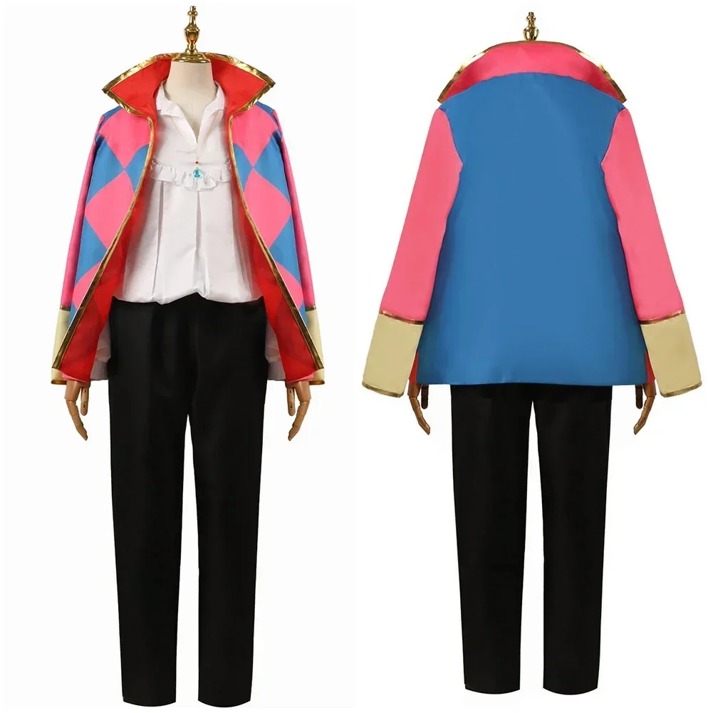 Disfraz de Cosplay de Howl، disfraz de Anime del castillo en movimiento de Howl، chaqueta، طوق، abrigo، conjunto كاملة