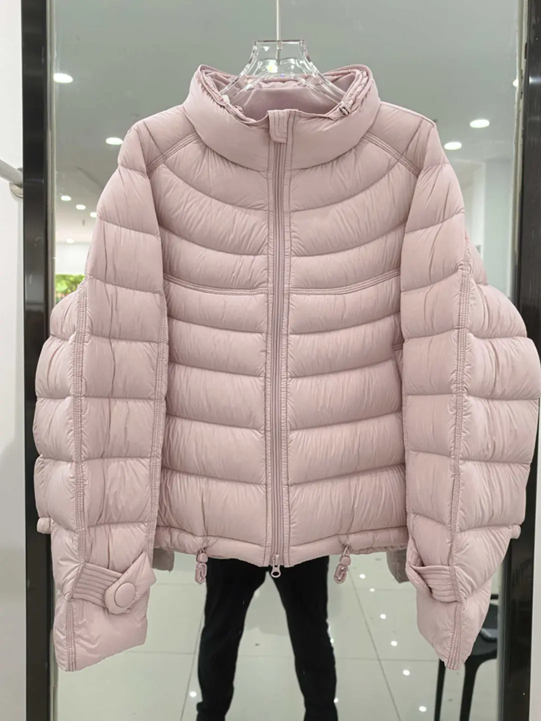 

Faionable Stand Collar Pink Cotton Jaet Warmth Korean Sle Winter New Arrival Trendy High-End Feeling Outerwear Coat