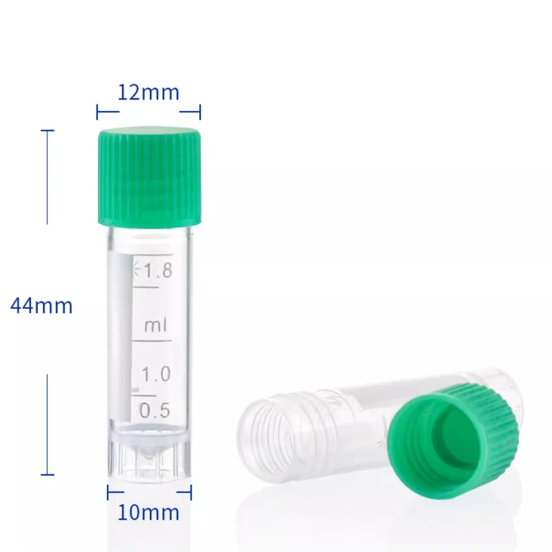 Imagem -04 - Tubo de Teste Plástico pp com Tampa de Rosca Laboratório Cryopreservation Zing Tubes Centrifuge Tube For Lab 1.8ml 100 Pcs