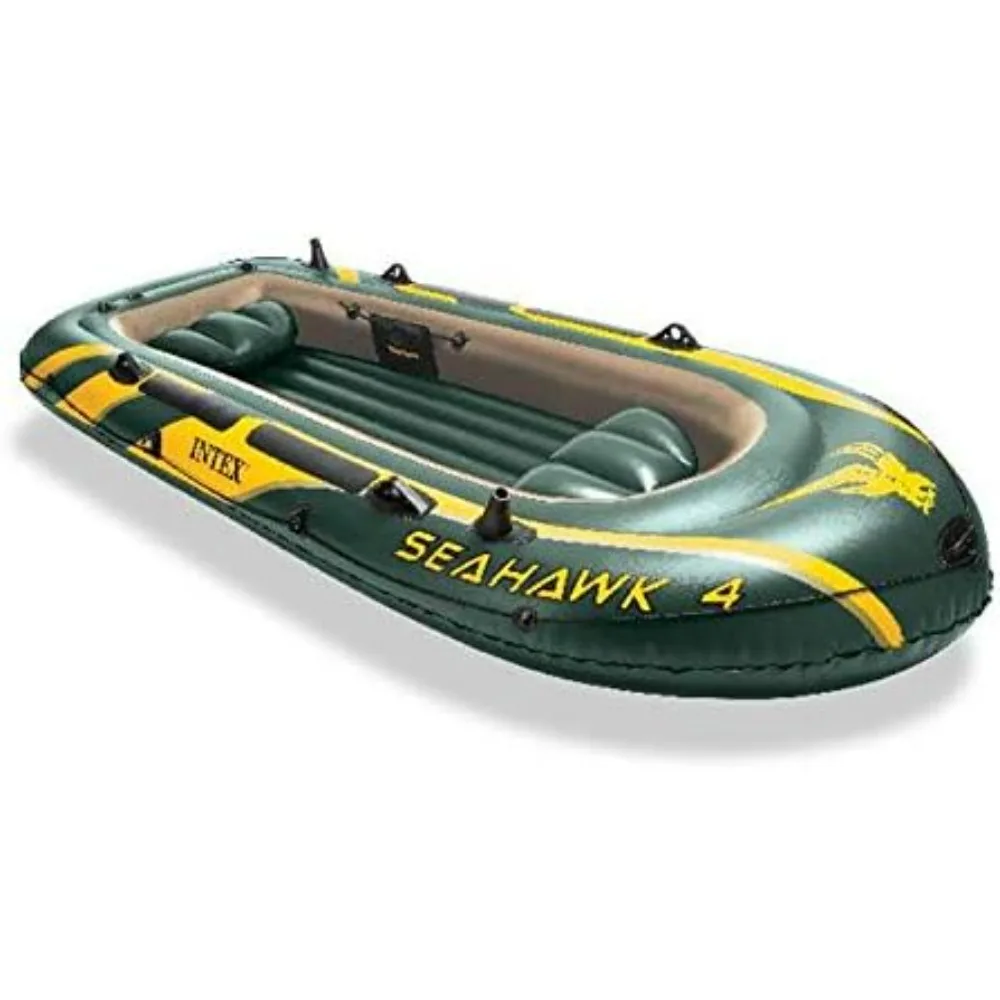 Serie di gommoni Seahawk: include remi in alluminio Deluxe e pompa ad alto rendimento-PVC SuperStrong-portacanne da pesca