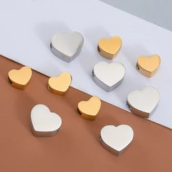 5pcs Stainless Steel Polish Heart Bracelet Beads Moon Star Airplane Spacer Beads DIY Jewelry Making Necklace Findings Wholesale
