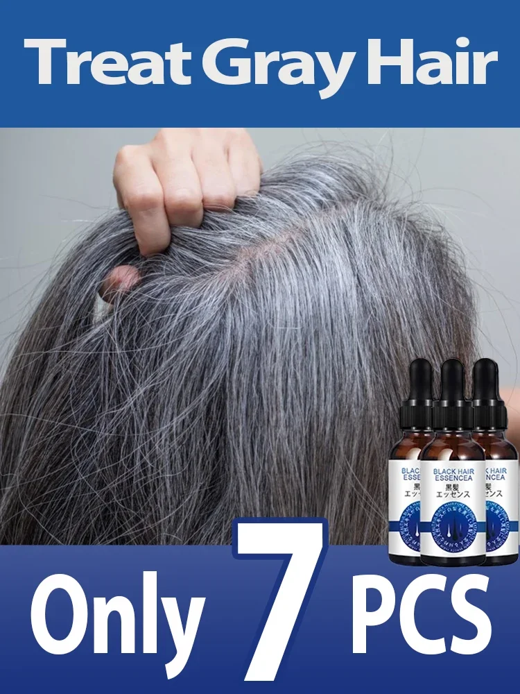 

Anti Gray Hair Essence Blackening Serum Treatment White To Black Hair Repair Care Nourish Scalp Anti Hair Loss