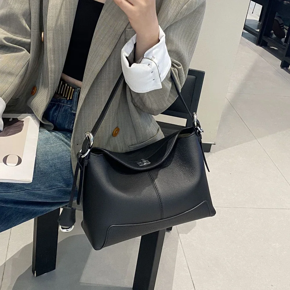 

Женская сумка через плечо из натуральной коровьей кожи, повседневная роскошная ретро-сумка из натуральной кожи для женщин