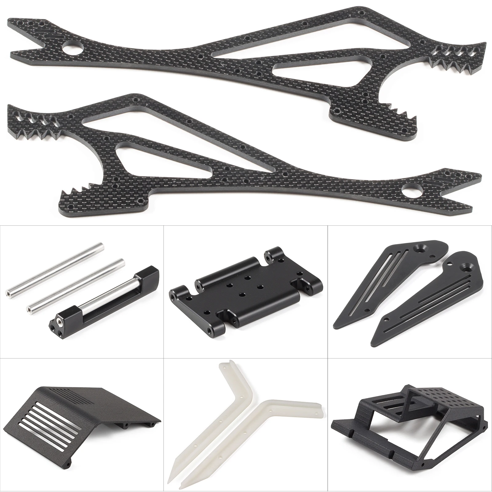 Wolf-Head Carbon LCG Chassis Builders Kit for 1/10 RC Crawler 1.9S Cheater Rigs Comp Builds H10 F10 Axle view 3