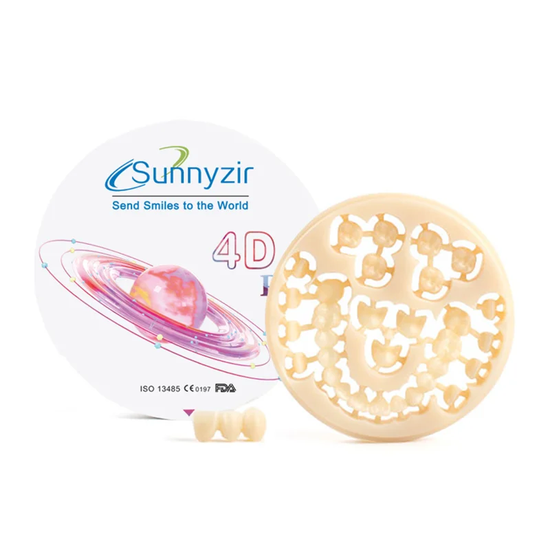 Sunnyzir multilayer dental zirconia block 4D PRO Lab Materials 98*22mm Zirconium zirconia Disc for CAD CAM Open System