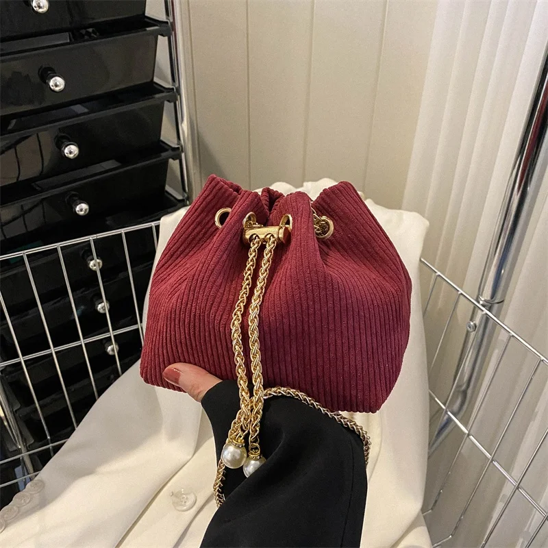 

Luxury Designer Bucket Bag Metal Ring Handheld Women's Handbag Wedding Party Clutch Purse Shoulder Bag