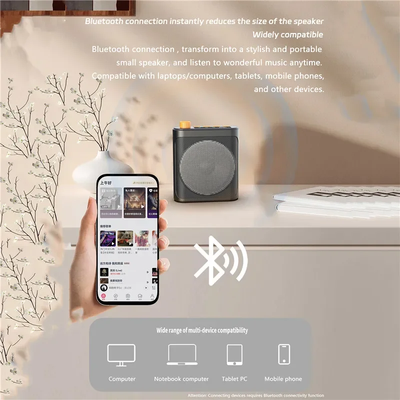 مكبر صوت محمول مع ميكروفون Lavalier ومكبر صوت لاسلكي للمعلمين والمسنين وأدلة جولة المدربين Portable Voice Megaphone with Lavalier Microphone Audio Amplifier Wireless Speaker #3