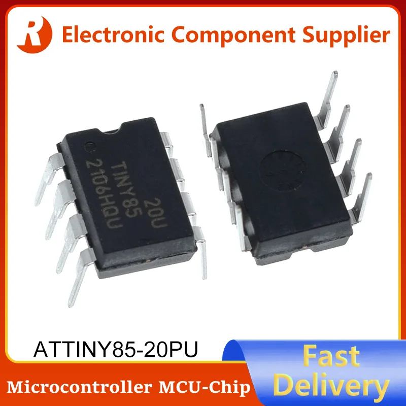 5Pcs ATTINY85-20PU DIP-8 100% Brand New Original  ATTINY85 DIP8 ATTINY85-20 DIP 8 ATTINY Microcontroller Chip MCU