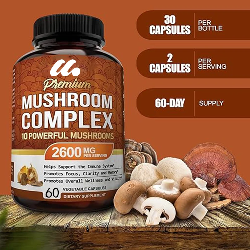 Mushroom Supplements -10 Mushroom Mixtures - Brain, Energy