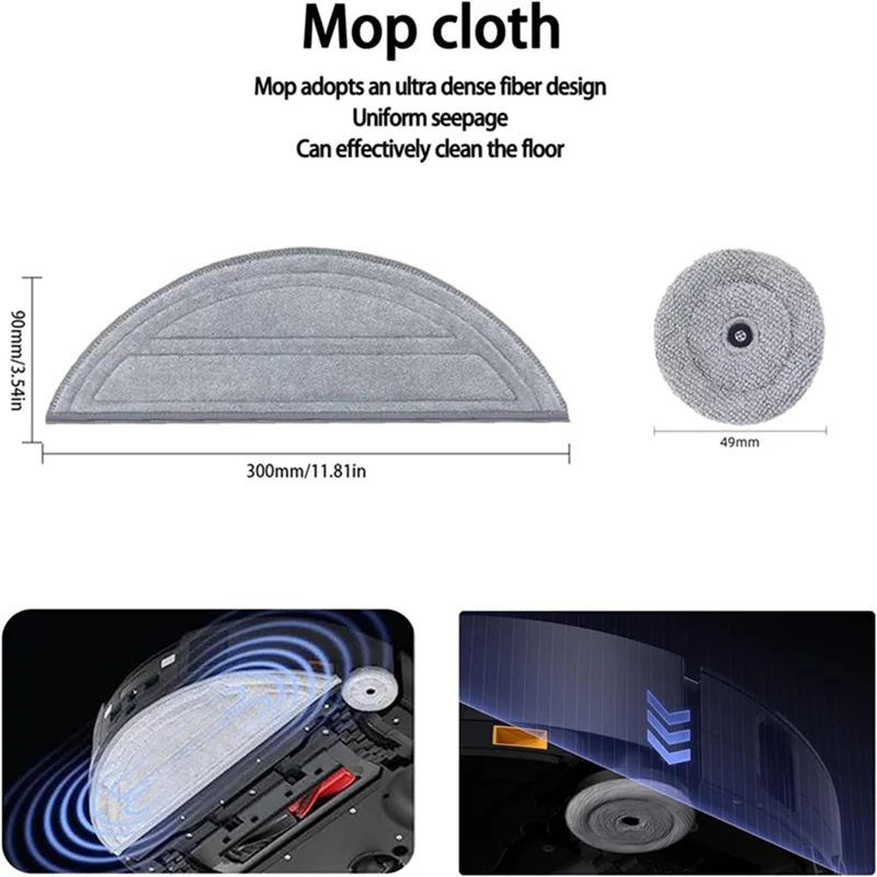 Compatibile con Roborock Saros 10 / Roborock S9 Maxv Ultra Parti per aspirapolvere Rullo principale Spazzola laterale Filtro Mop Sacchetto per la polvere in tessuto