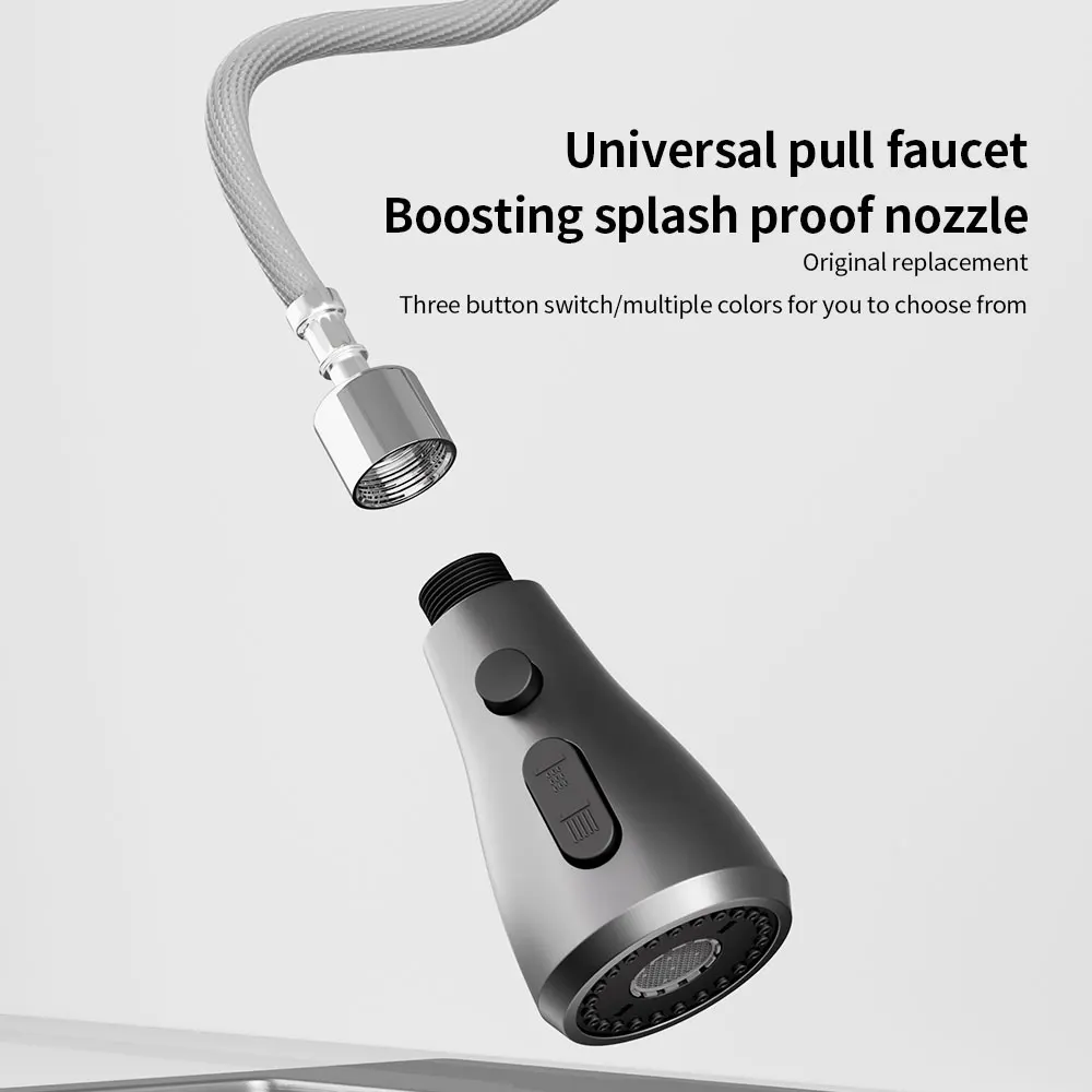 Kitchen Pull Out Faucet Sprayer Nozzle 3 Modes ABS Water Saving Bathroom Basin Sink Shower Spray Head For 1/2