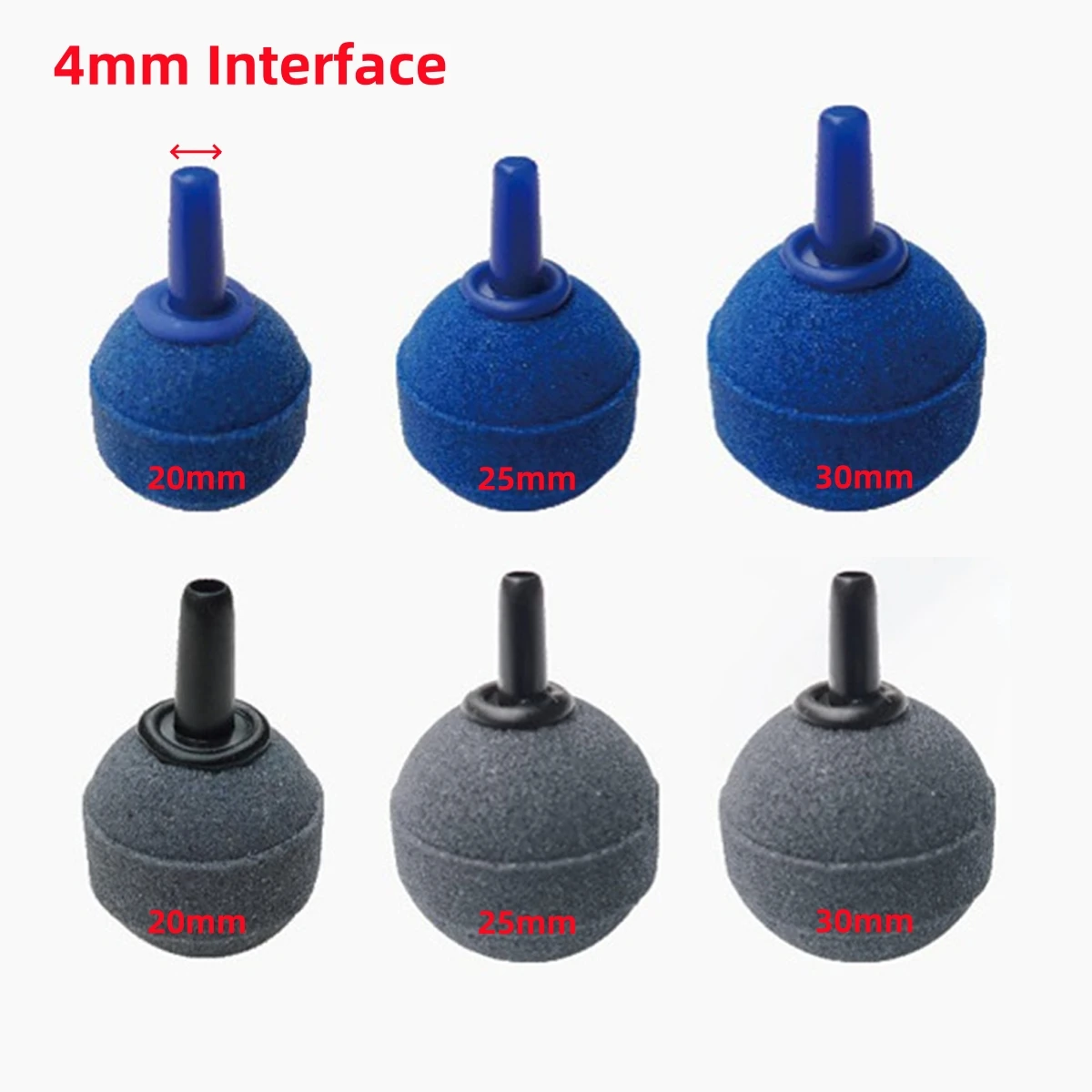 Diameter 20/25/30mm Ball Type Aquarium Air Pump Bubble Stone Fish Tank Pump Hydroponic Oxygen Plate Air Stones Blue/Grey 10Pcs