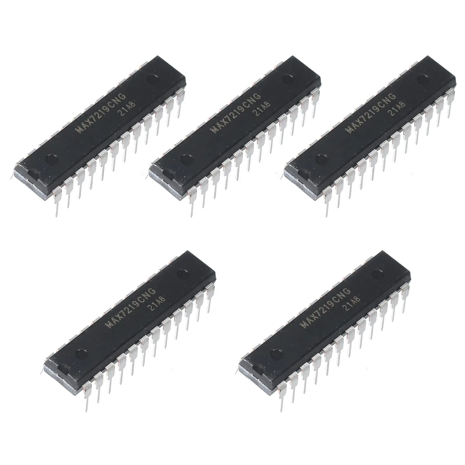 5pcs MAX7219CNG MAX7219 7219 8-Digit LED Display Drivers Serially Interfaced DIP-24