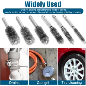 Edelstahlreinigungspinsel, 6 Teile, 1/4 8 Hauptverkaufspinsel für Metall - №7