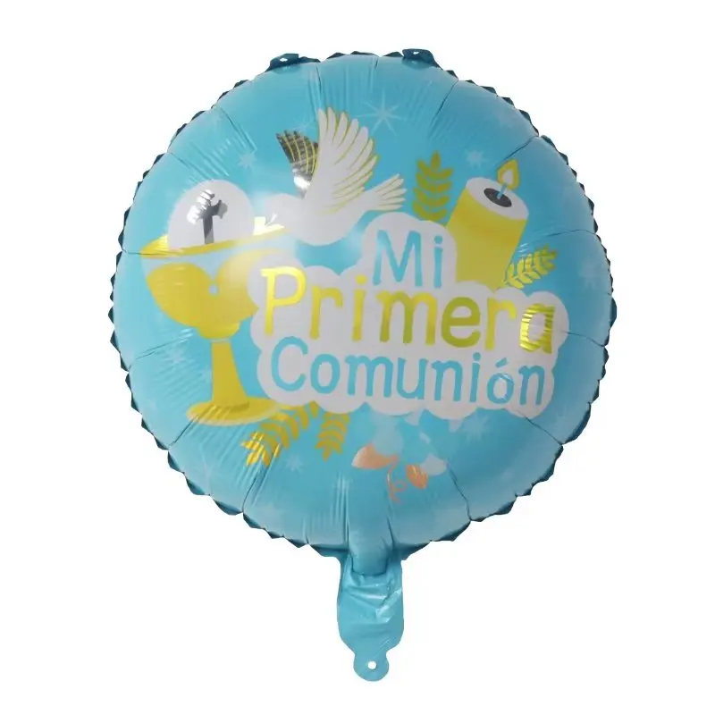 10pcs 18inch Round Spanish Christening West Baptism Theme Party Decoration Baby Shower Foil Helium Balloons Kids Toys Air Globos