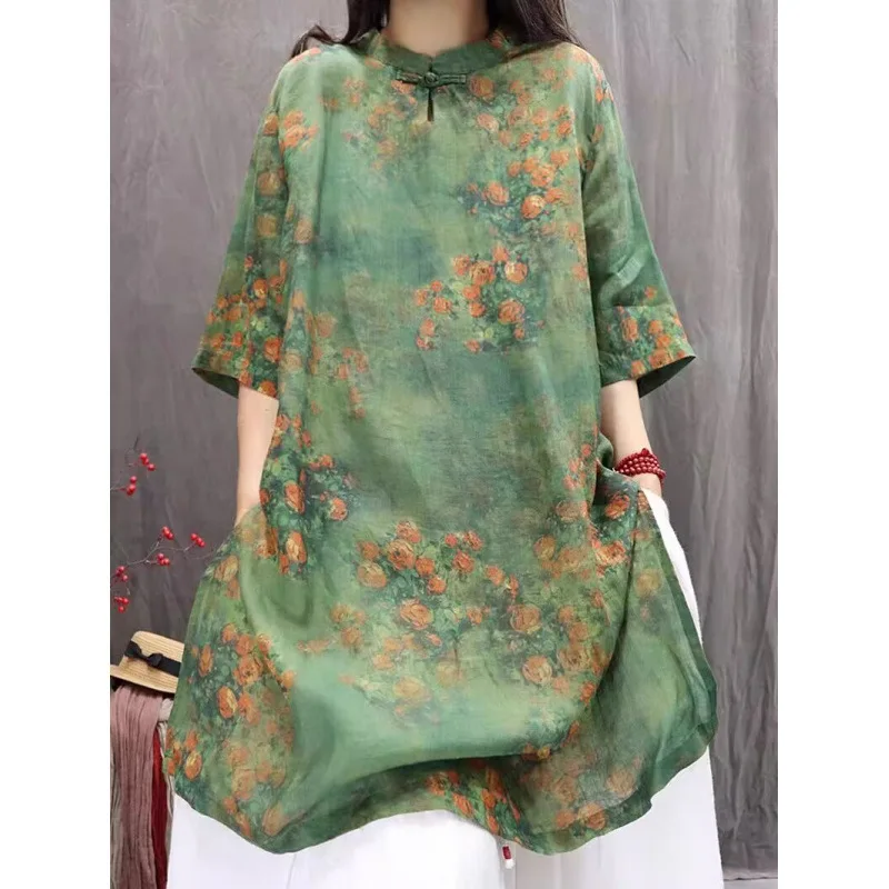 

Mid Length Dress Women Dresses Print Floral Vestidos Y2k Streetwear Round Neck Short Sleeve Elegant Party Night Work 2026 Spring