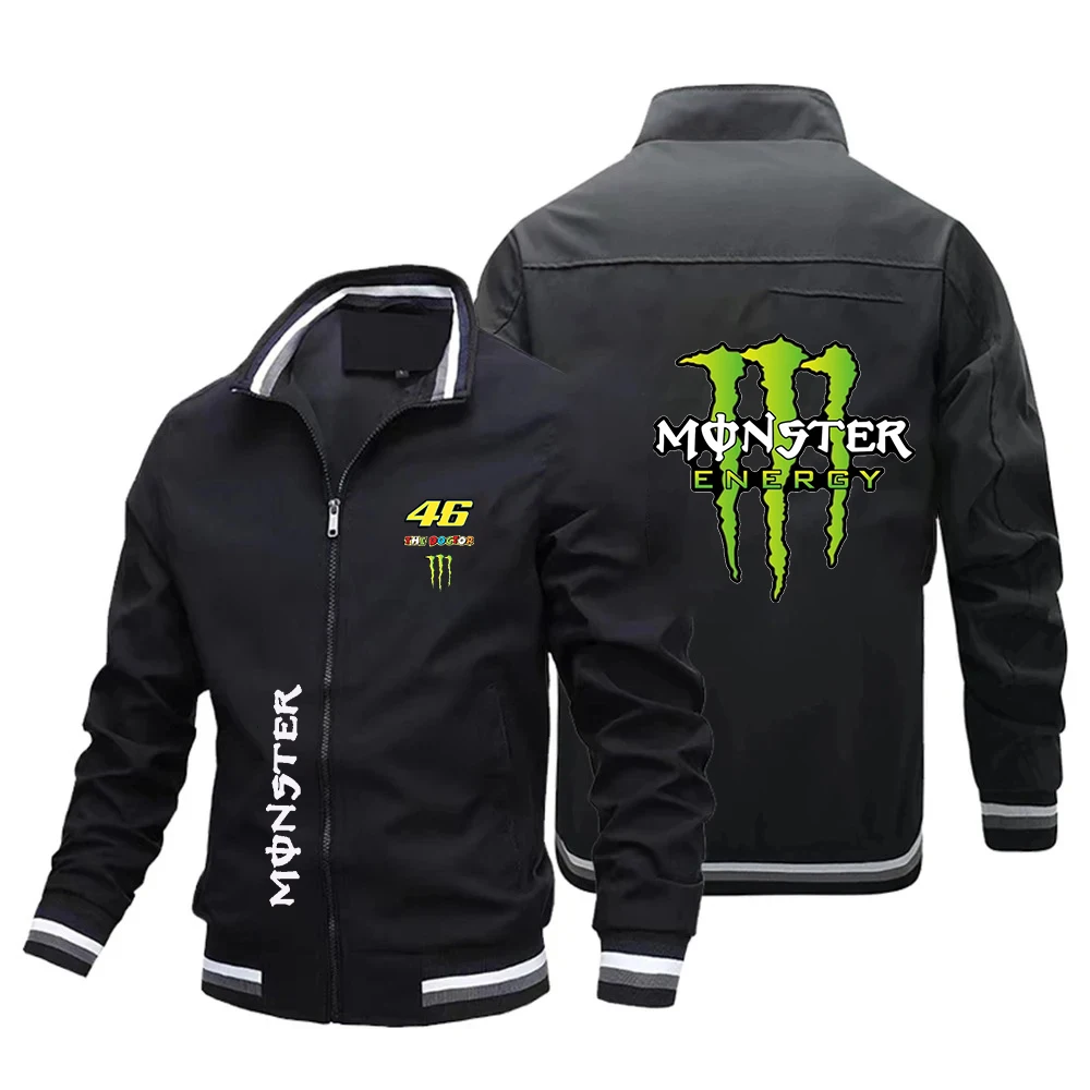 

Valentino Rossi 46th Signature Racing Suit for Men - Outdoor Windproof Cycling Jacket with Stand-Up Collar