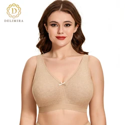 Women's Wireless Plus Size Smooth Cotton Bra Sleep Unlined Comfort Support