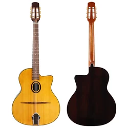 Django 41inch Acoustic Guitar Round Hole Spruce Wood Top Gypsy Swing 6 String High Gloss Finish Folk Guitar Jango