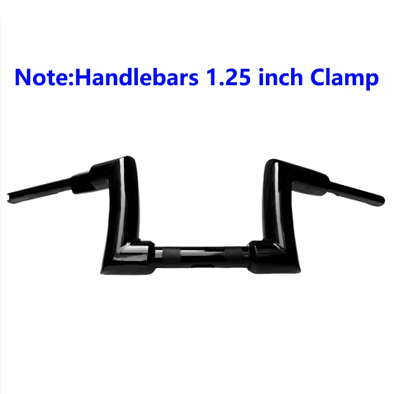 

Gloss Black Fat Ape Hanger Handlebar 2" Rise 1.25" Clamp with Harley Softail Sportster Dyna Multiple Sizes 6" 8"10"12"