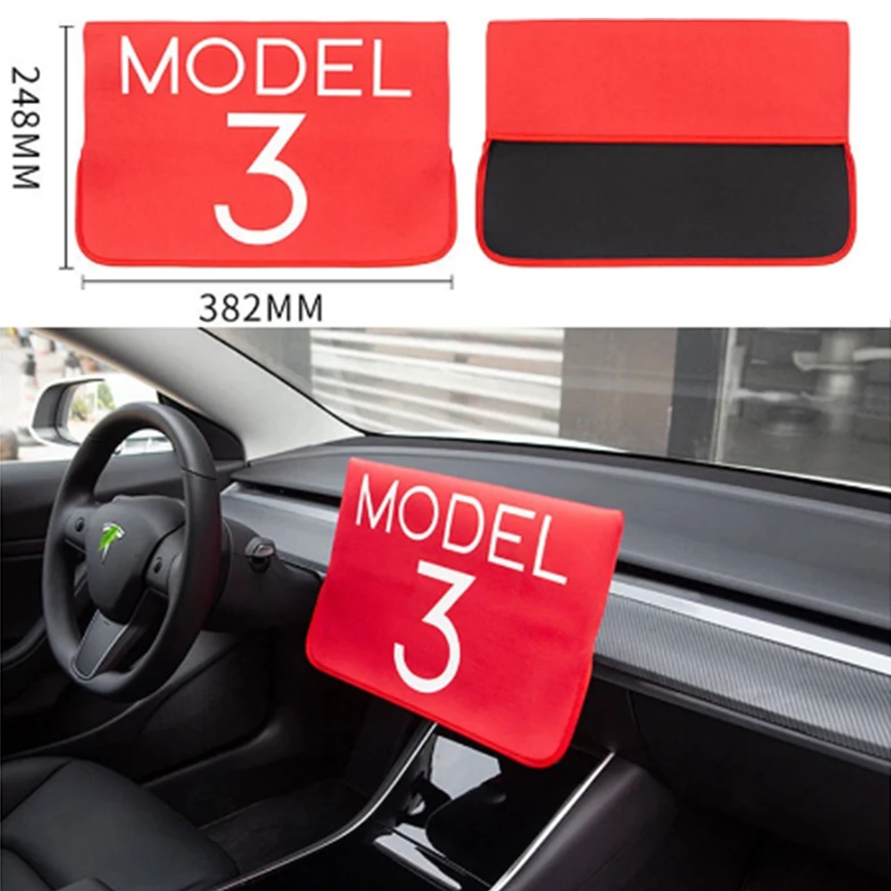 Screen Protector For Tesla Model 3 Y 2017-2022 2023 Slip On Sunshade Screen Protector Waterproof Fabric Navigation Cover