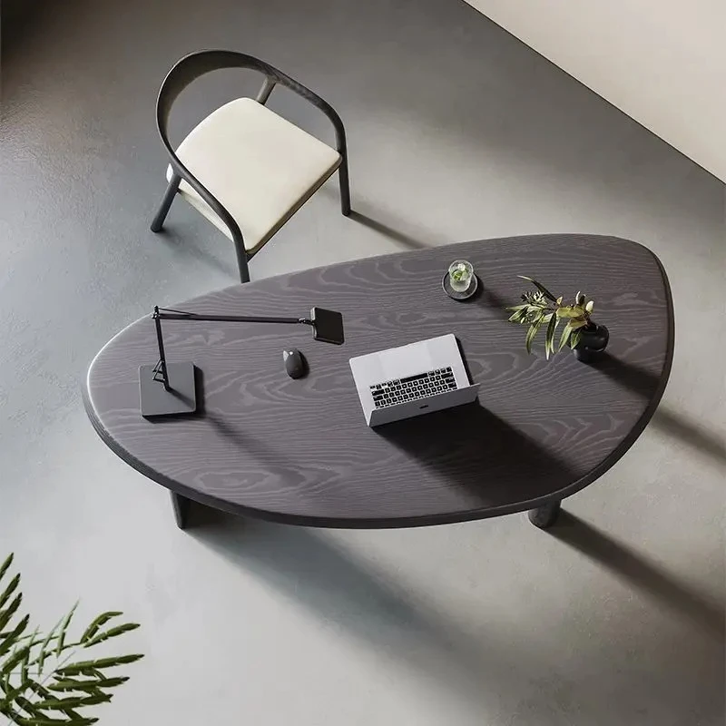 Log Solid wood Simple computer desk Book table Chair combination Household living room Personalized writing table