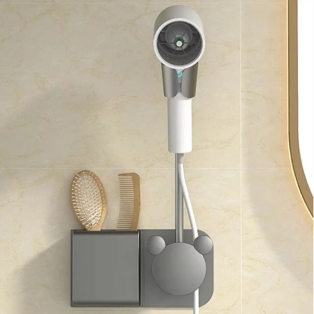 

Adjustable Hair Dryer Holder Wall-Mounted Strong Load-bearing Capacity Blower Bracket No Punching Durable Bathroom Storage Rack