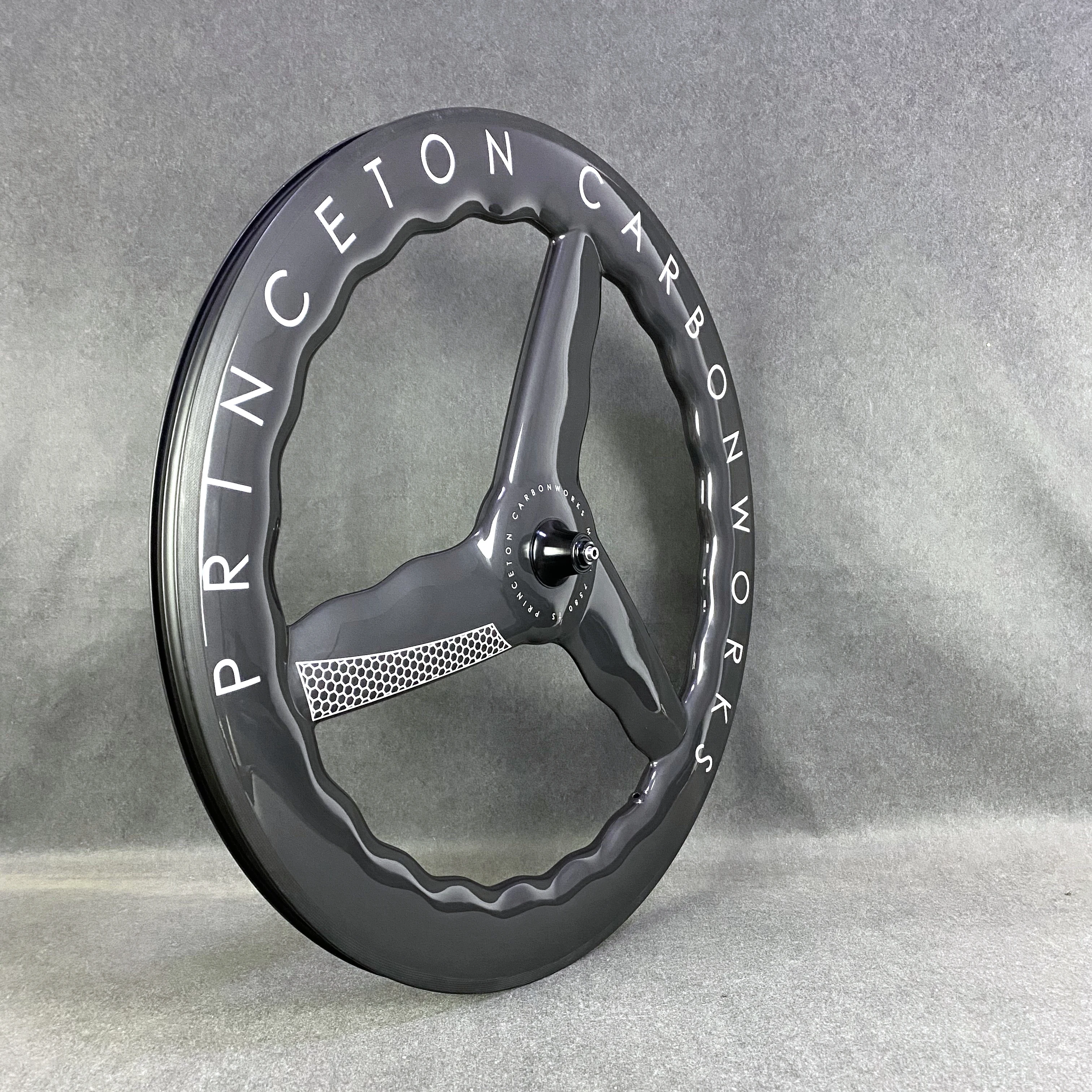 Princeton 700C Road Time Trial Track TT Bike Rim/Disc Brake All Carbon Fiber Wheel Set Front Wave 3 Spoke Wheel Rear Disc Wheel