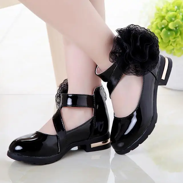 

Summer Girls Leather Shoes Bead Mary Janes Flats Fling Princess Shoes Baby Dance Shoes Kids Sandals Children Wedding Shoes