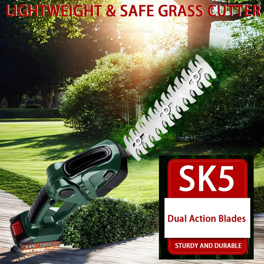 2 في 1 اللاسلكي أداة تشذيب التحوط الكهربائية قابلة للشحن المحمولة حديقة أداة للشجيرات إزالة الأعشاب الضارة تشذيب جزازة العشب