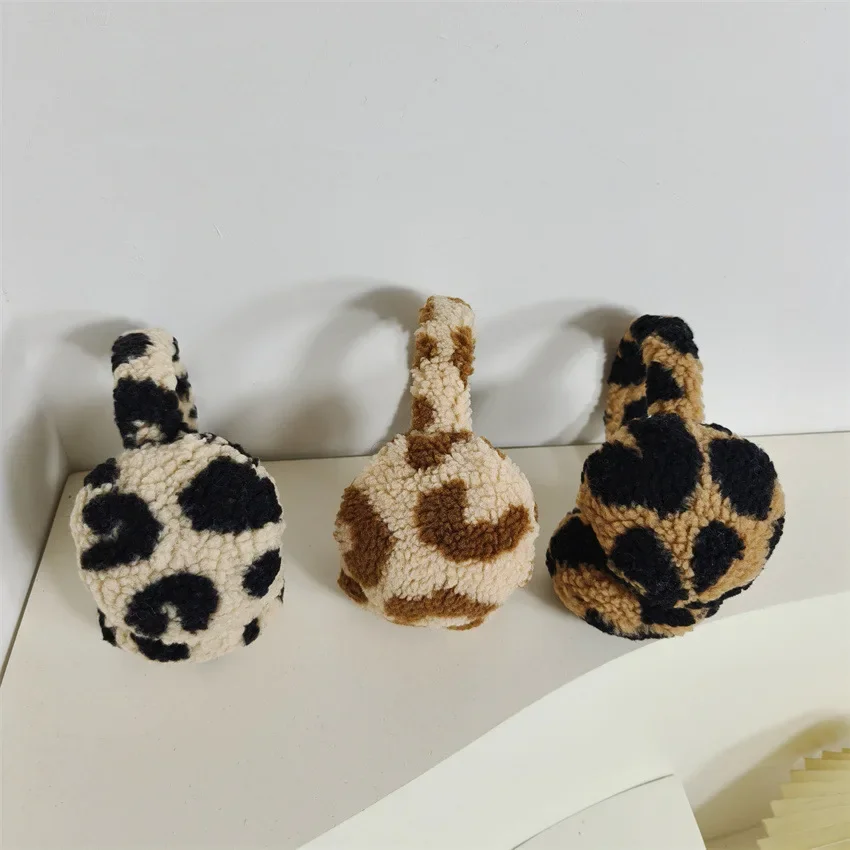 الأصلي موضة الشتاء ليوبارد طباعة غطاء للأذنين للنساء الفتيات فو الفراء رقيق الأذن تدفئة طوي الأذن يغطي الدراجات في الهواء الطلق #2