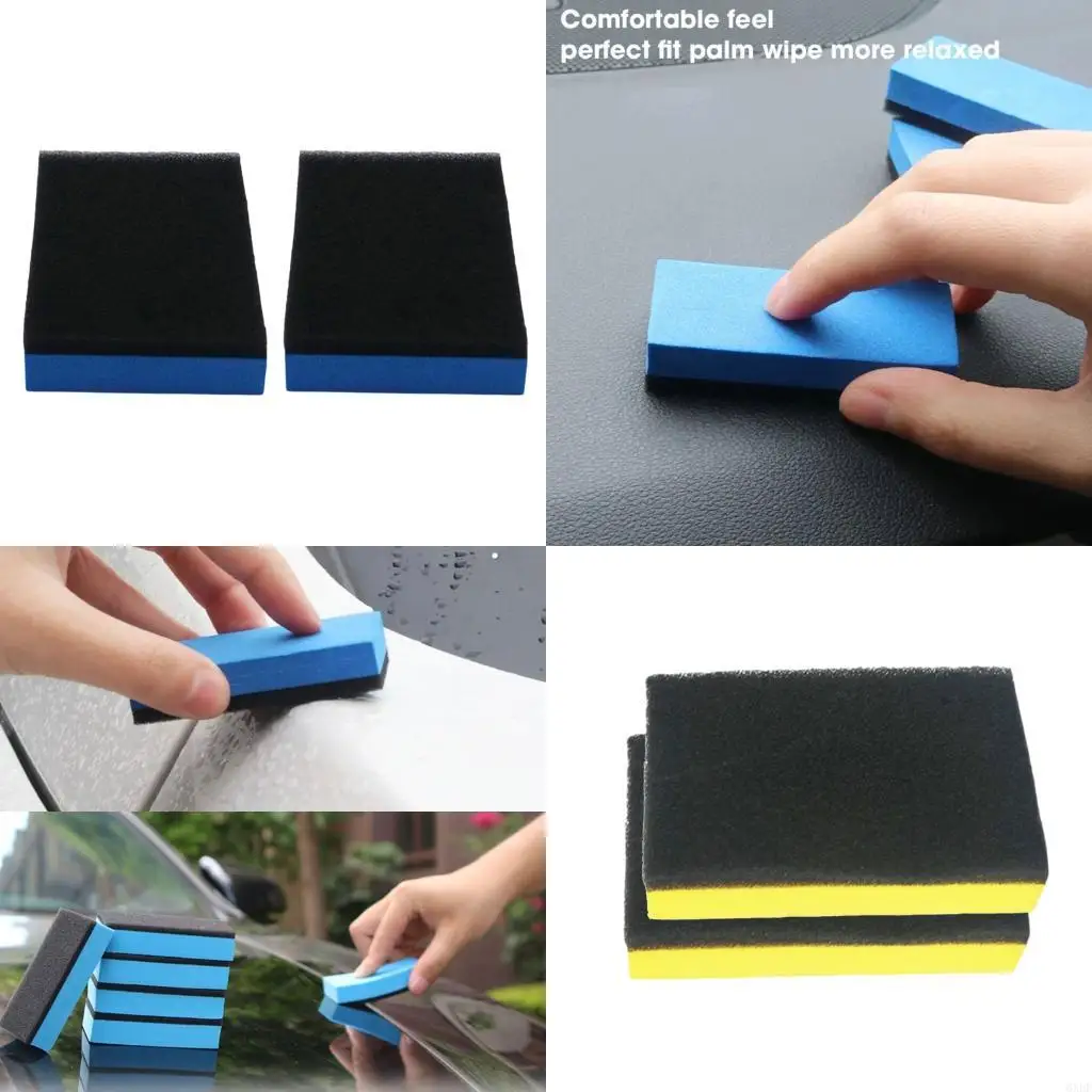 6XDF Crystal Plating Sponge Block Auto Detailing Accessories Car Ceramic Coating Applicator Sponge Vehicle Waxing Pad Sponges