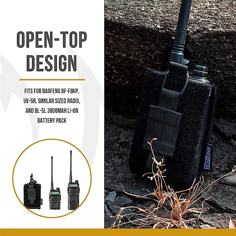 ONETIGRIS Bolsa táctica MOLLE para radio Baofeng UV-5R - imagen 5